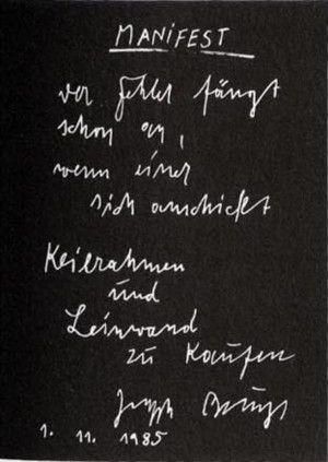 Joseph Beuys - 9 Postkarten: Manifest, 1985