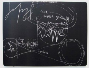 Joseph Beuys - Letter from London, 1977, lithograph on wove, mounted on wooden panel, stamped