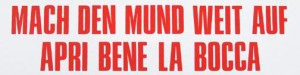 Joseph Beuys - Mach den Mund weit auf, 1978, Flyer by Jörg Frank; printed in red on paper