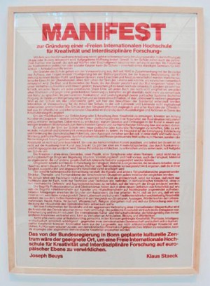 Joseph Beuys - Manifest, 1979, silkscreen on gray cardboard