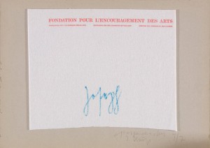 Joseph Beuys - Mottenschaden, 1978, felt letter, cut and mounted on cardboard