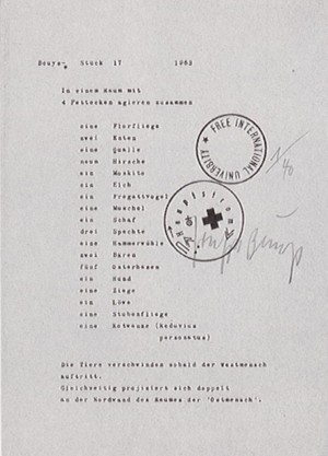Joseph Beuys - Ostmensch, 1977, offset on yellow paper, stamped