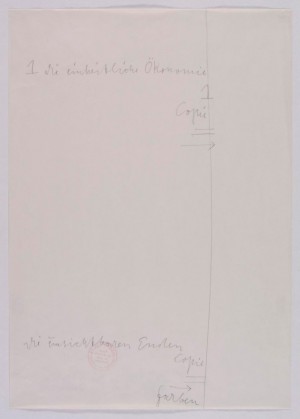 Joseph Beuys - Paß für Eintritt in die Zukunft, 1974, pencil on writing paper