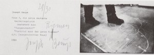 Joseph Beuys - Raum 3, 1981, invitation card with handwritten correction