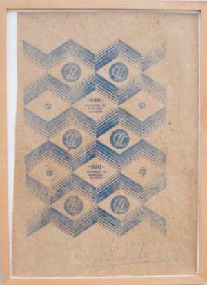 Joseph Beuys - Russische Bilder, 1984, packing paper with handwritten addition