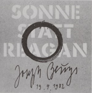 Joseph Beuys - Sonne statt Reagan, 1982, phonograph record, in sleeve with red oil paint