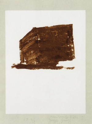 Joseph Beuys - Suite Schwurhand: Wandernde Kiste 1, 1980, lithograph on paper laid down on gray Rives wove