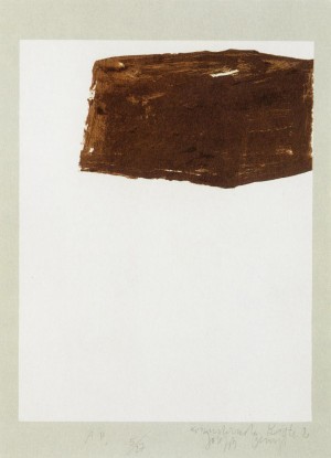 Joseph Beuys - Suite Schwurhand: Wandernde Kiste 2, 1980, lithograph on paper laid down on gray Rives wove