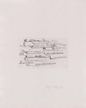 Joseph Beuys - Suite Zirkulationszeit: Urschlitten 2, 1982, etching and drypoint on white wove