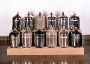 Kiki Smith - Untitled, 1990, 12 silver coated glass jars