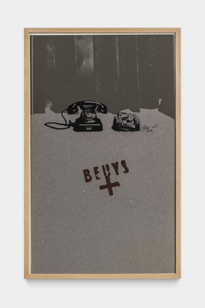 Joseph Beuys - Erdtelephon, 1973, silkscreen on felt board