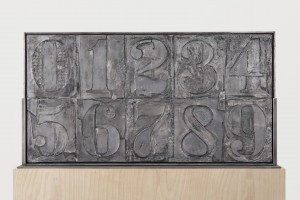 Jasper Johns - 0 - 9, 2008, aluminum (two sided) with aluminum base