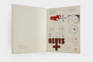 Joseph Beuys - Gespräch, 1974, drawing in watercolor, ink and stamps on page 5 of the book JOSEPH BEUYS - Zeichnungen I, 1947-1959