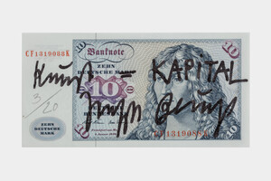 Joseph Beuys - Kunst=CAPITAL, 1979, banknote with handwritten addition