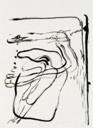 Joseph Beuys - ohne Titel, aus dem Portfolio Spur I (Untitled, from the Portfolio Trace I (nine lithographs)), 1974, one lithograph on white wove in portfolio of nine