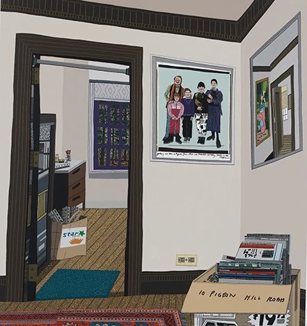 Jonas Wood - 10 Pigeon Hill Road, 2024, oil and acrylic on canvas
